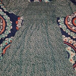 LOFT Green Floral Maxi Dress